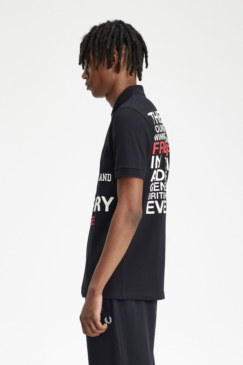 Pleasures Logo Print Fred Perry ShirtS ：BLACK:   FRED PERRY