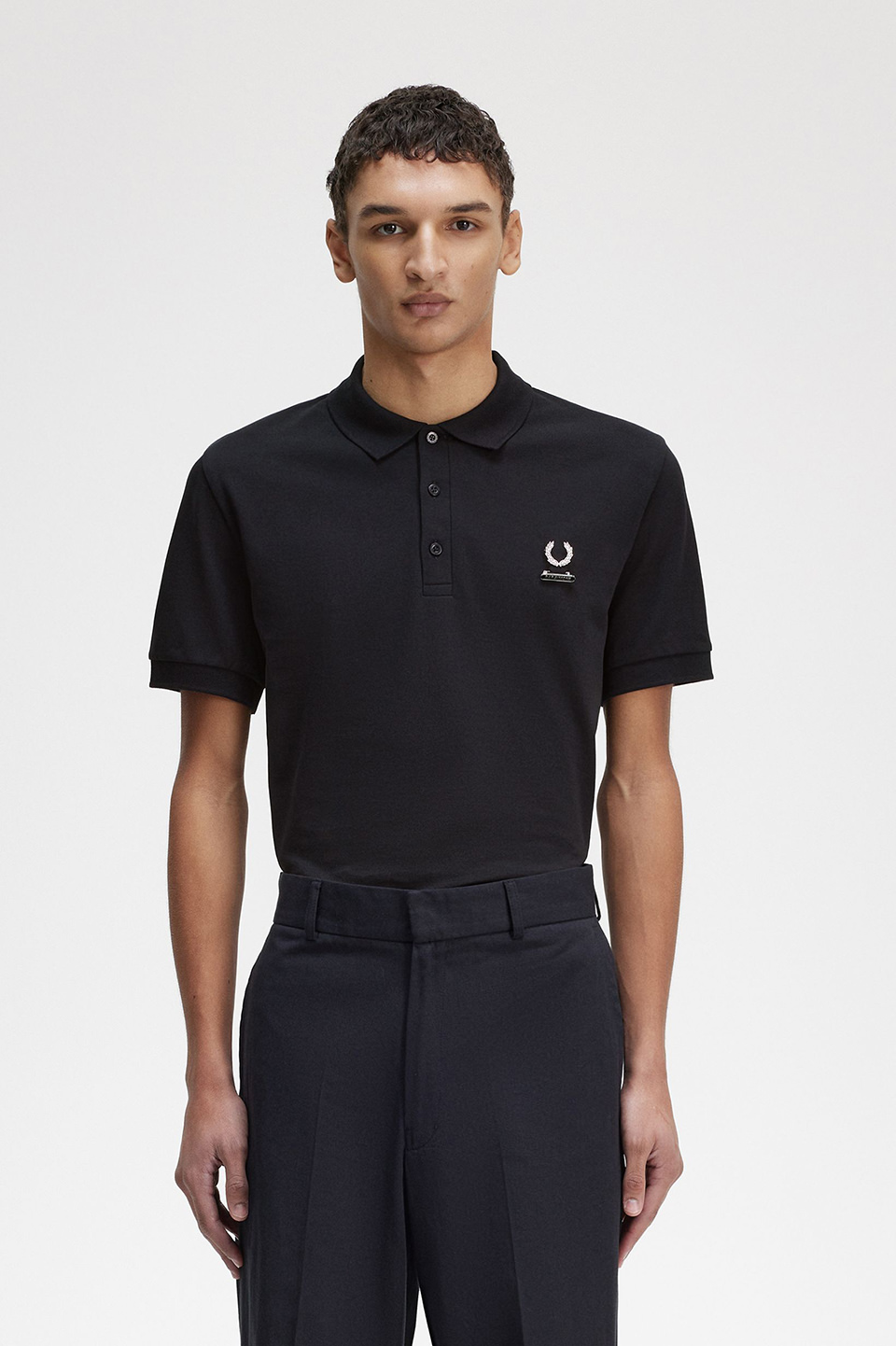 Raf Simons Enamel Pin Polo Shirt(S 102：BLACK): | FRED PERRY JAPAN ...