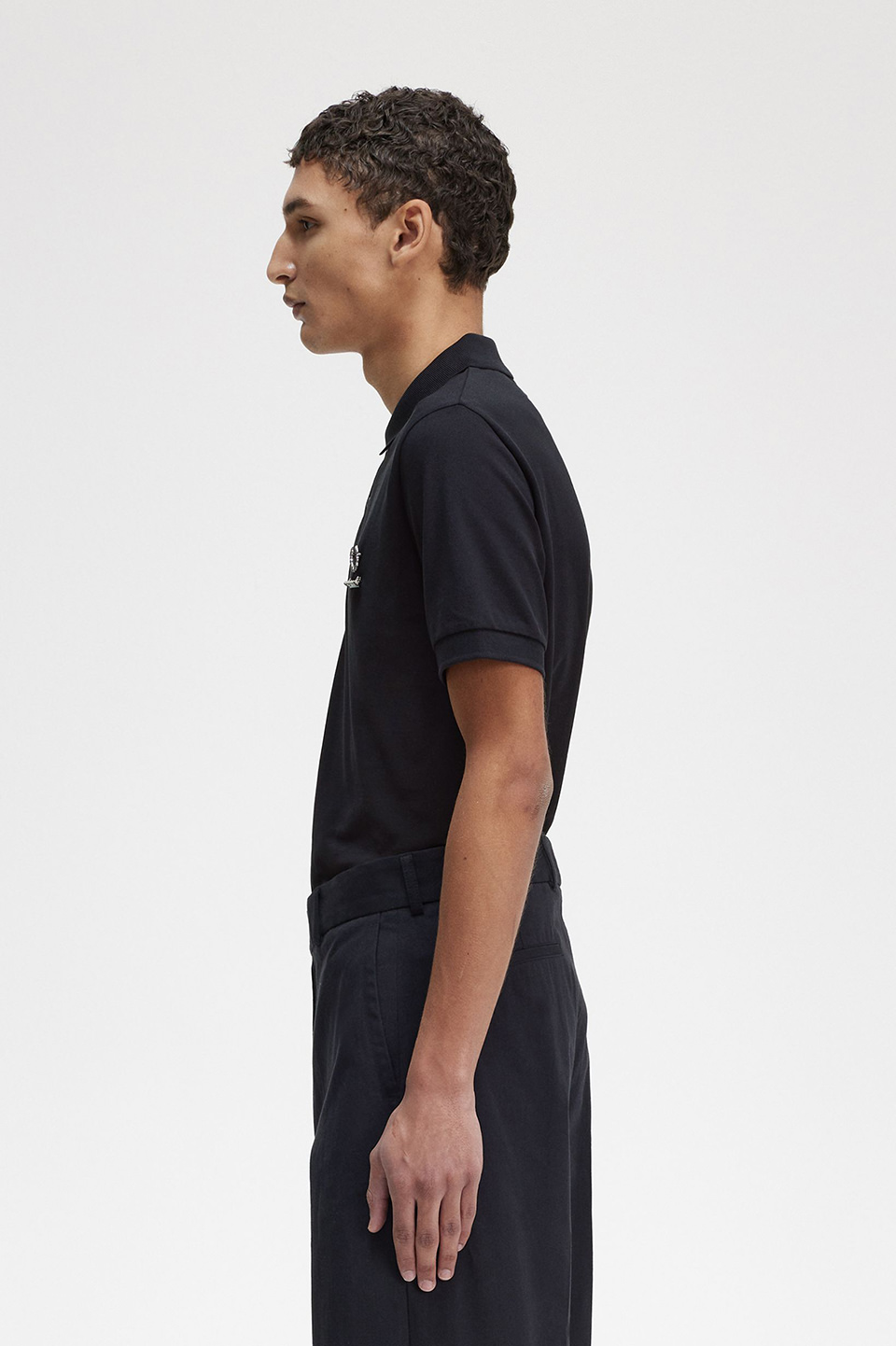 Raf Simons Enamel Pin Polo Shirt(S 102：BLACK): | FRED PERRY JAPAN