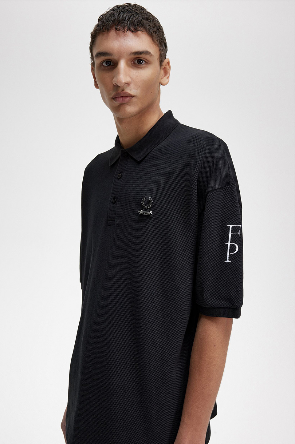 Raf Simons Printed Oversized Polo Shirt(M 102:BLACK): | FRED