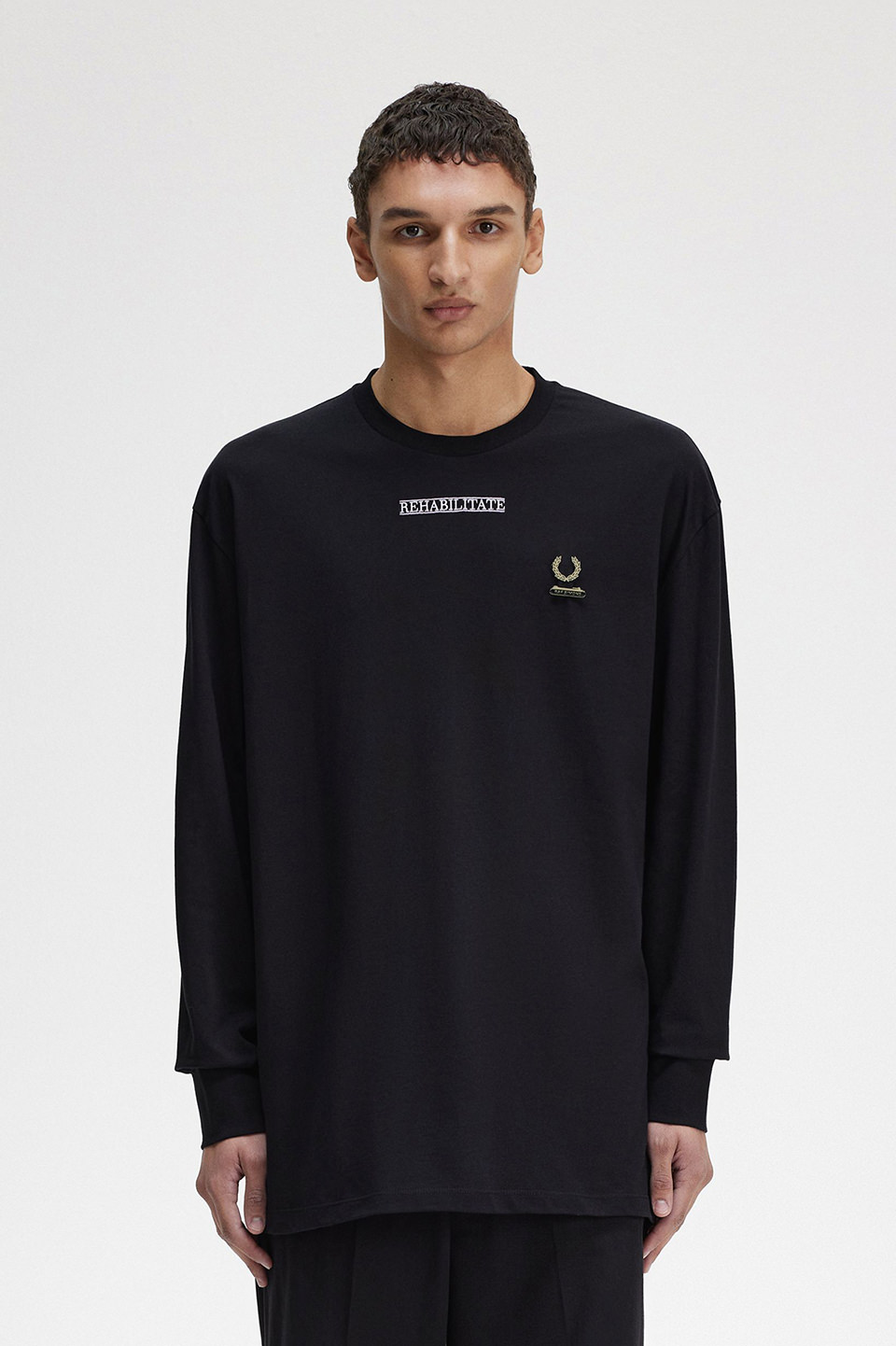 Raf Simons Embroidered Long Sleeve T-Shirt(S 102：BLACK): | FRED