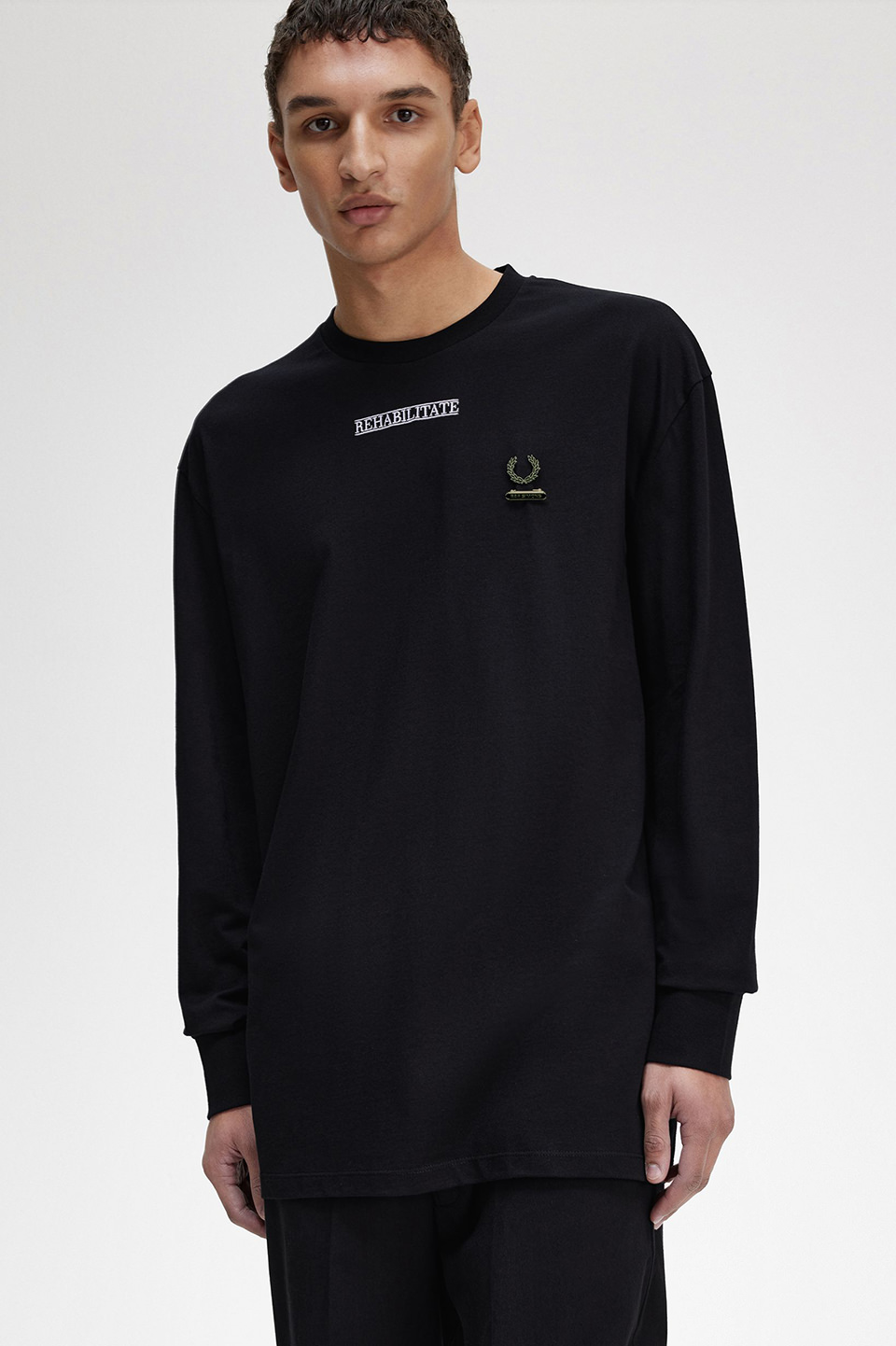 Raf Simons Embroidered Long Sleeve T-Shirt(S 102：BLACK): | FRED
