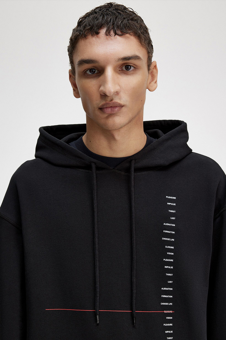 Raf Simons Printed Hooded Sweatshirt(S 102：BLACK): | FRED PERRY