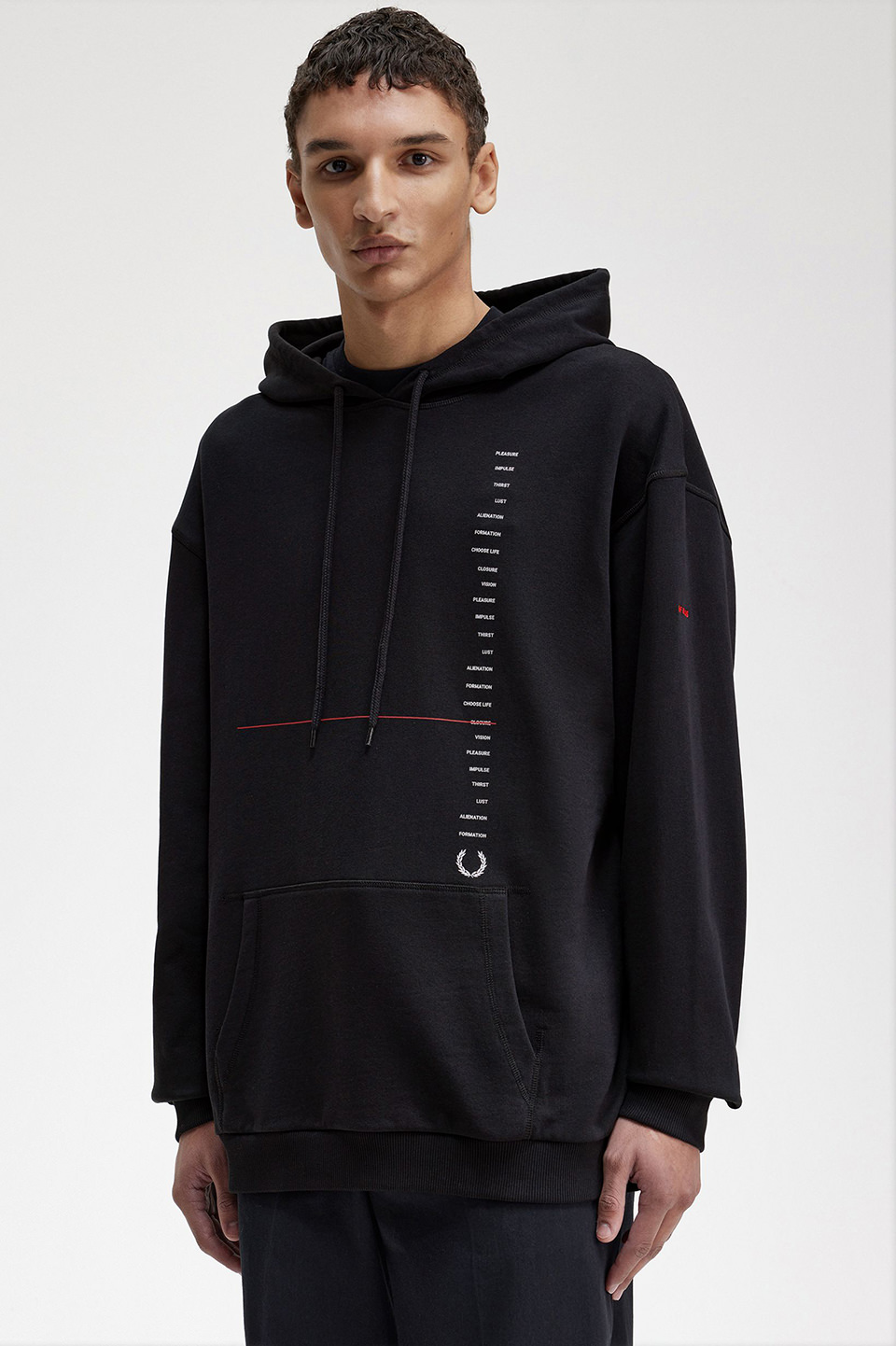 Raf Simons Printed Hooded Sweatshirt(S 102：BLACK): | FRED PERRY