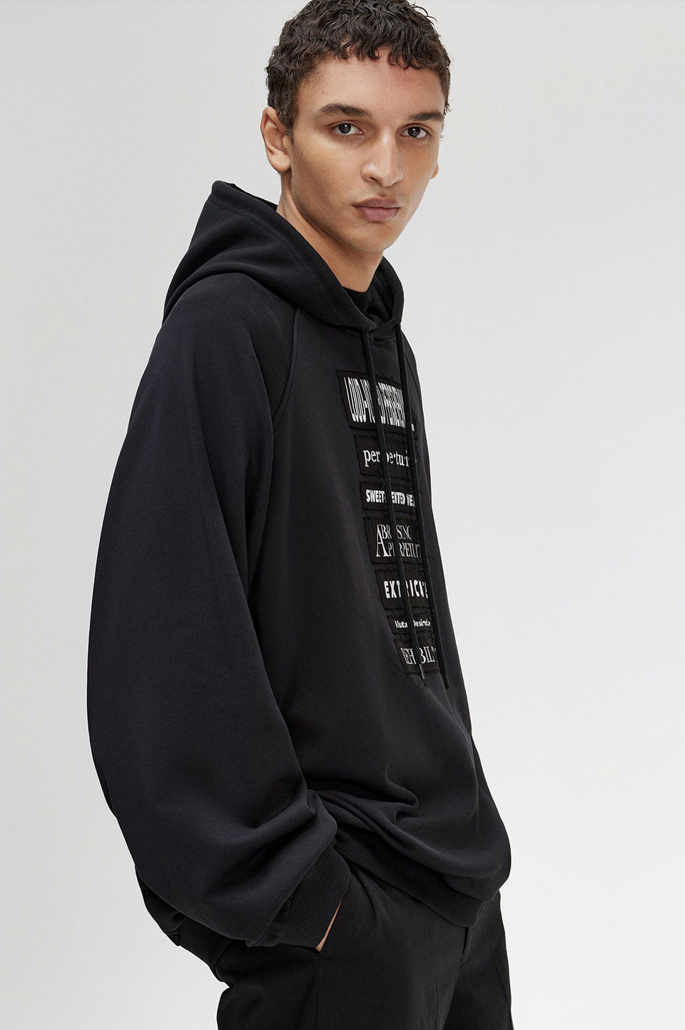 Raf Simons Printed Patch Hooded Sweatshirt