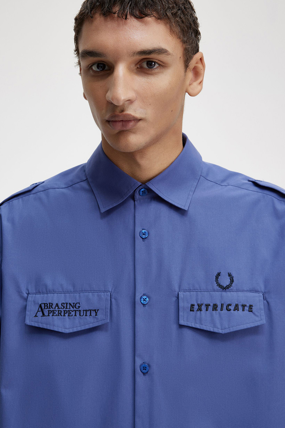 Raf Simons Oversized Utility Shirt(S 139：ROYAL): | FRED PERRY
