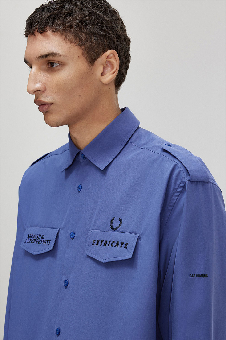 Raf Simons Oversized Utility Shirt(S 139：ROYAL): | FRED PERRY