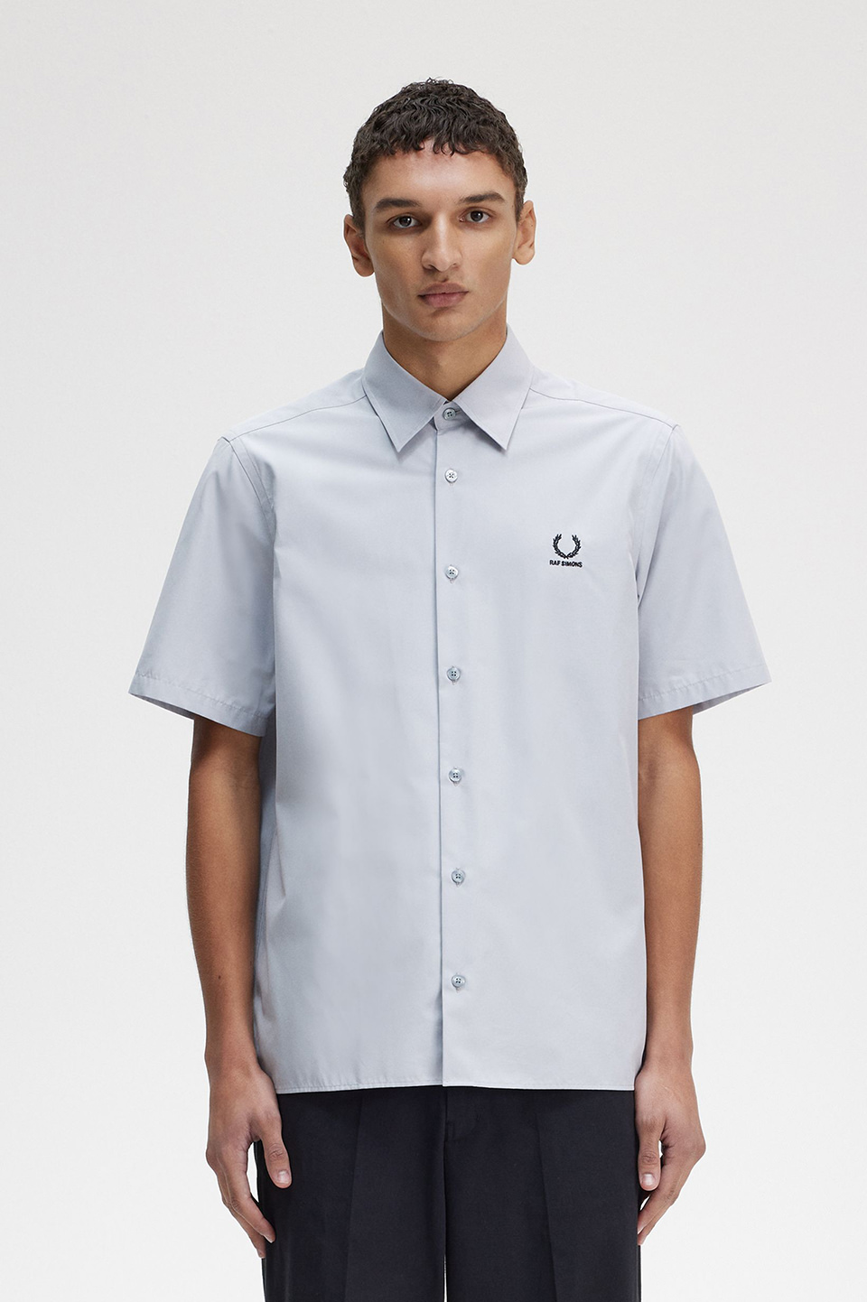 Raf Simons×Fred Perry ポロシャツ 二重襟 ネイビー 38