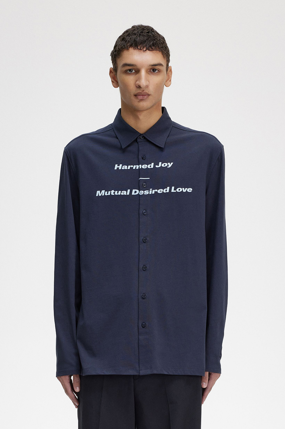 Raf Simons Printed Jersey Shirt(S 608：NAVY): | FRED PERRY JAPAN