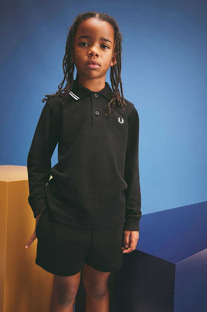 Kids Long Sleeve Twin Tipped Fred Perry Shirt