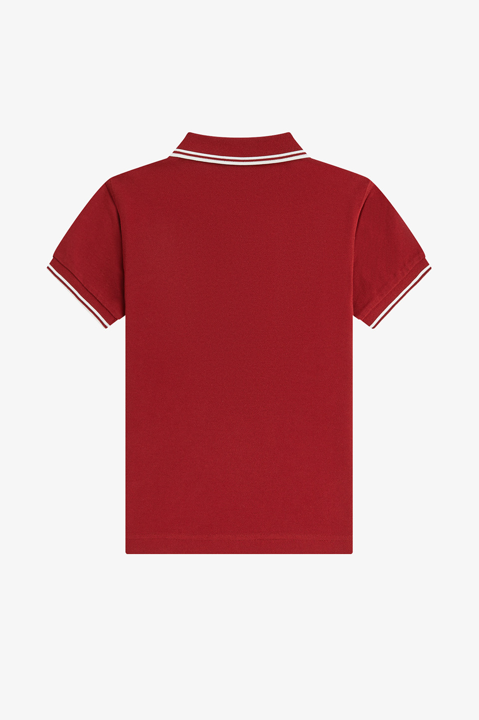 Kids Twin Tipped Fred Perry Shirt 07B:BURNTRED/SNOW 2-3