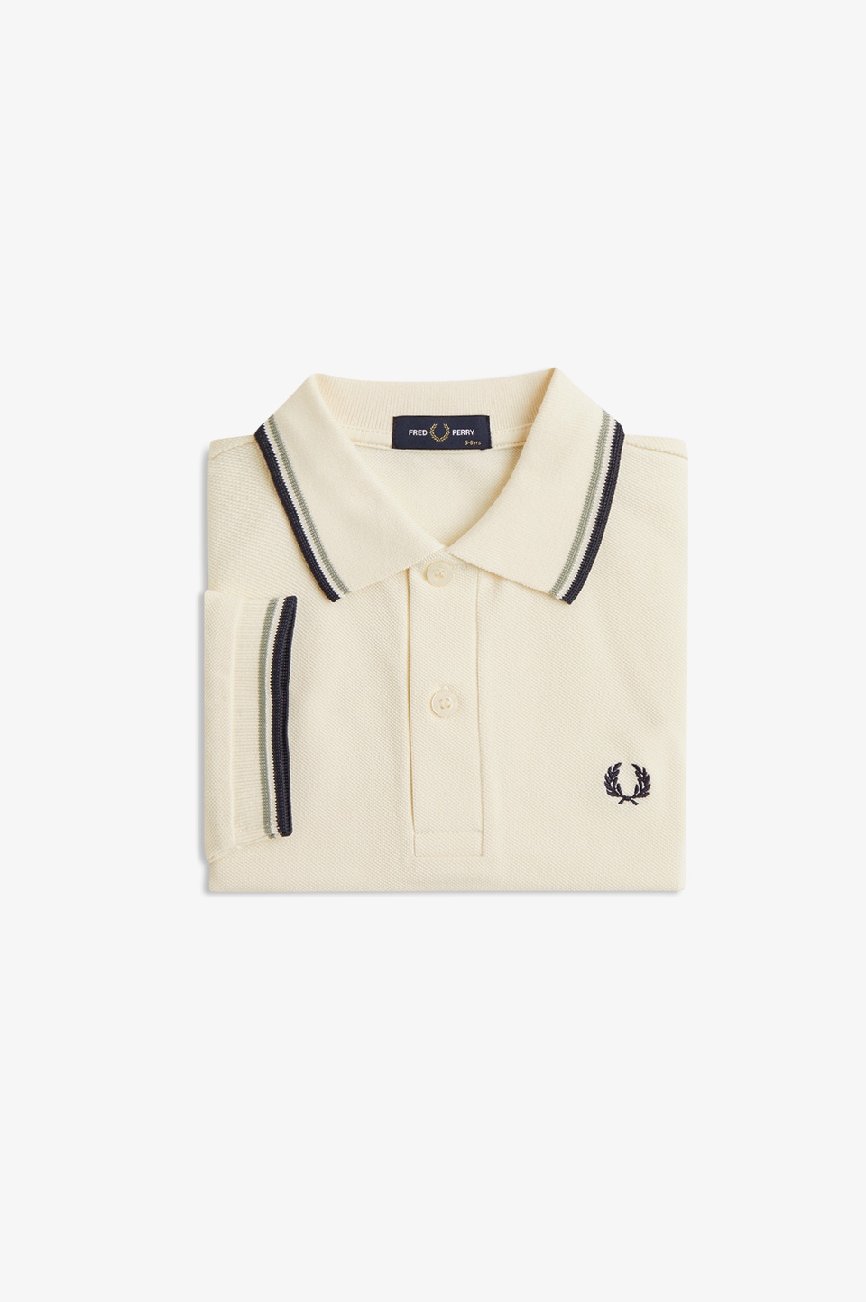Twin Tipped Fred Perry Shirt 68C:ECRU / SEAGRASS / AIRFORCE 2-3