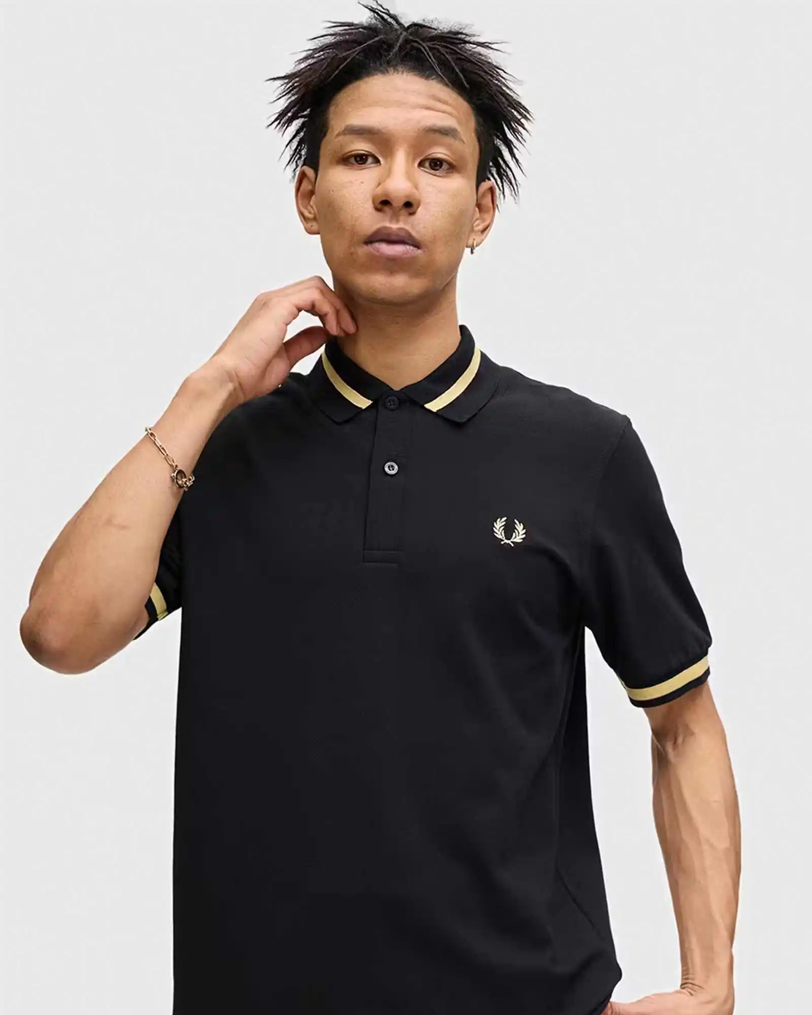フレッドペリーポロシャツ 106cm ブラック×ゴールド イングランド製 メイド・イン・イングランド フレッドペリーシャツ | FRED PERRY