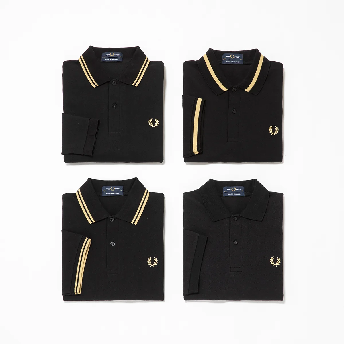 フレッドペリーポロシャツ 106cm ブラック×ゴールド イングランド製 メイド・イン・イングランド フレッドペリーシャツ | FRED PERRY