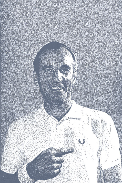 Fred Perry promoting one of his own brand shirts